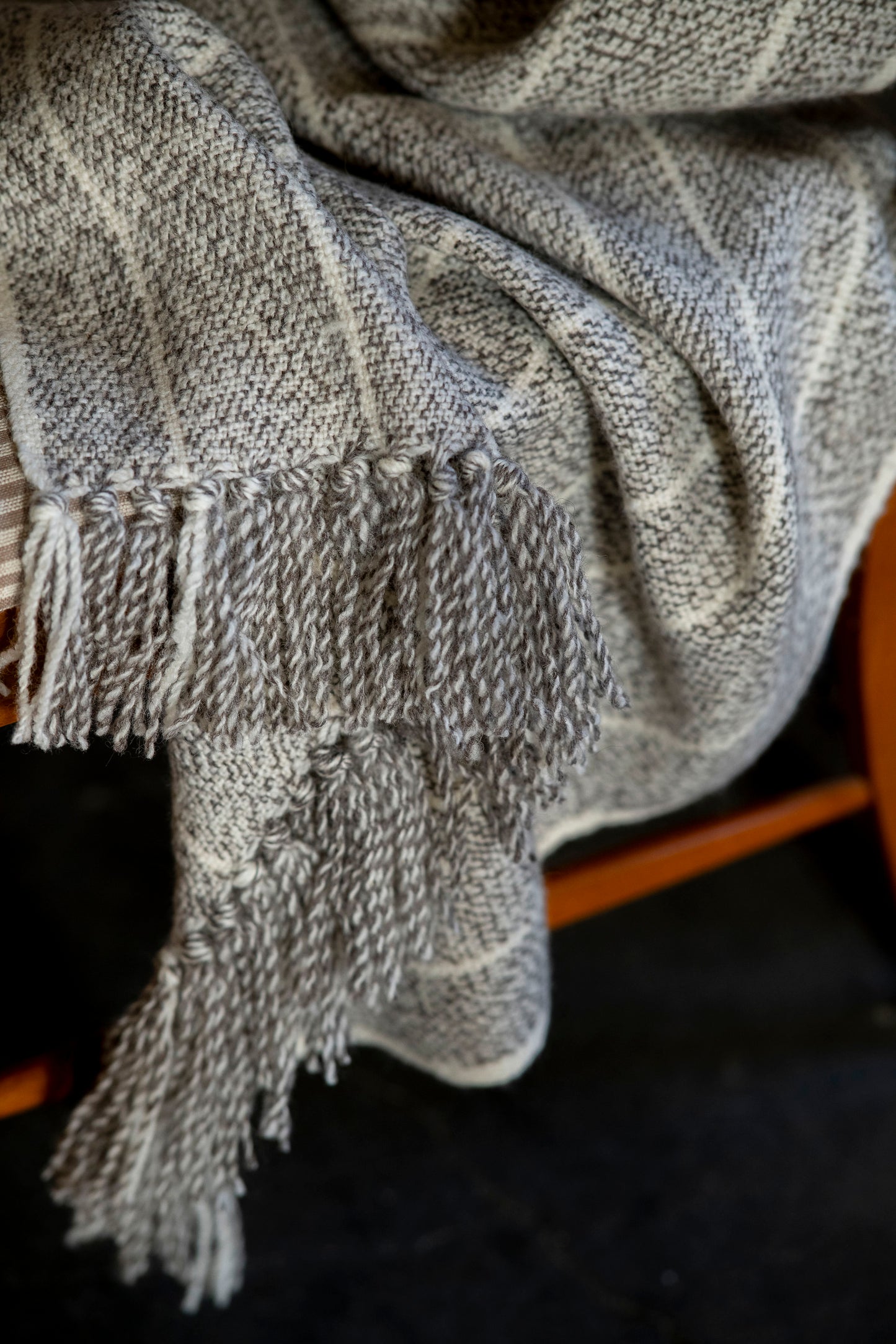 Edmonton Handwoven Striped Scarf closeup photo