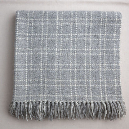  Alberta wool textile in grey wool, minimalist handwoven throw

