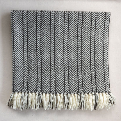 Canadian handmade wool blanket herringbone dornick woven structure