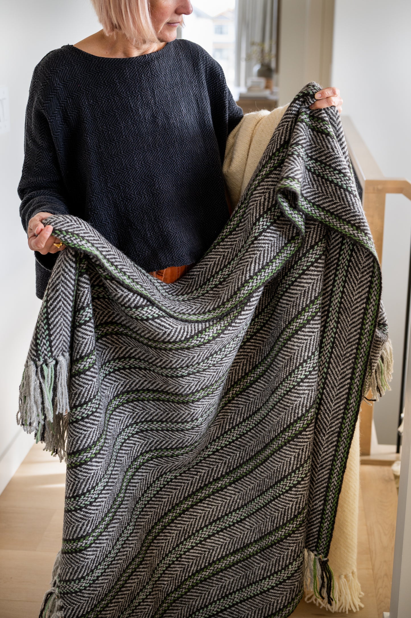 Dornick / Herringbone Stripe Woolen Blanket