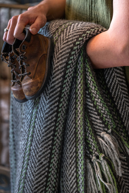 Dornick / Herringbone Stripe Woolen Blanket