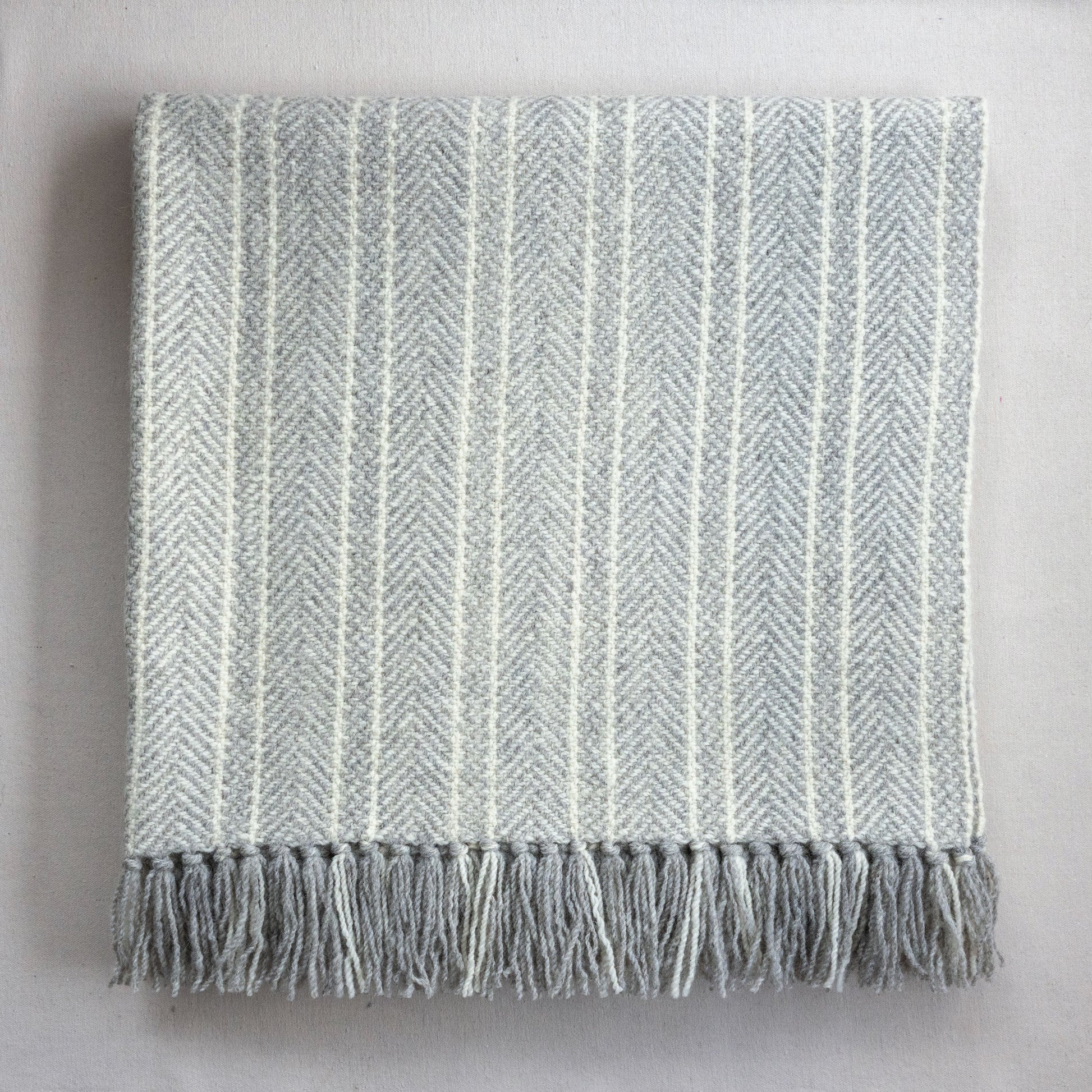 soft grey wool blanket, cozy wool throw, handwoven Alberta wool